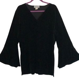 Carolyn Strauss Black Velvet Top
